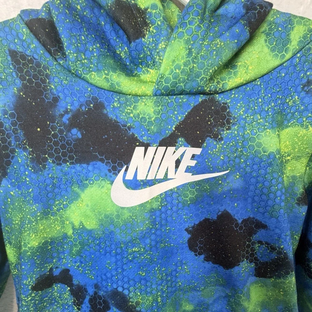 Nike Hoodie Jogger Sweatpants 2 Pc Boys 4T Black Blue Green Fleece Pockets NWT